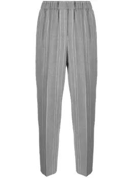 Peserico укороченные брюки с завышенной талией, серый