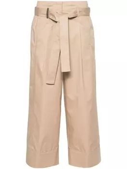 Peserico укороченные брюки широкого кроя, нейтральный цвет