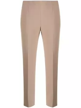 Peserico укороченные брюки со складками, коричневый