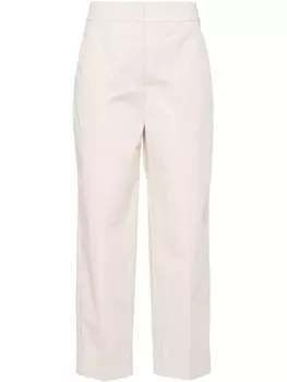 Peserico укороченные брюки со складками, нейтральный цвет