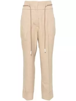 Peserico укороченные брюки со складками, нейтральный цвет