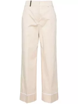 Peserico укороченные брюки средней посадки, нейтральный цвет