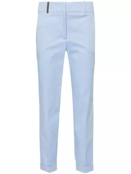 Peserico укороченные брюки строгого кроя, синий