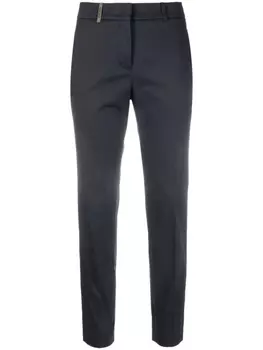 Peserico укороченные брюки узкого кроя, синий