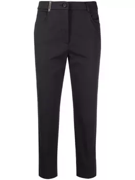 Peserico укороченные брюки узкого кроя, синий