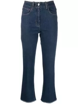 Peserico укороченные джинсы с нашивкой-логотипом, синий