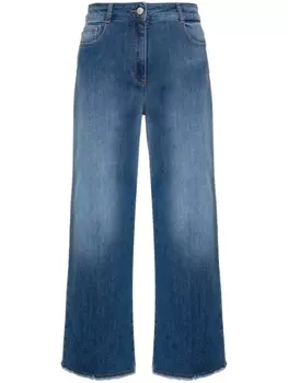 Peserico укороченные джинсы широкого кроя, синий