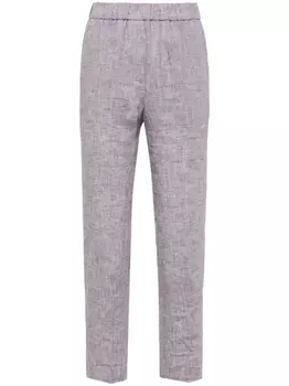 Peserico укороченные льняные брюки, коричневый