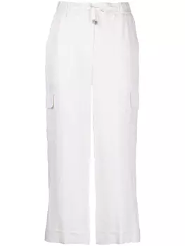 Peserico укороченные льняные брюки с завышенной талией, нейтральный цвет