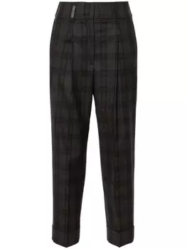 Peserico укороченные шерстяные брюки, коричневый