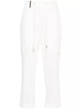 Peserico укороченные зауженные брюки, белый