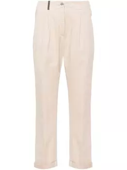 Peserico укороченные зауженные брюки, нейтральный цвет