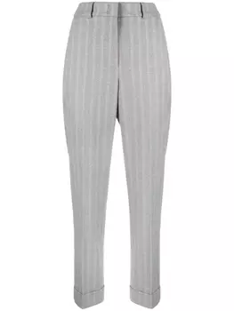 Peserico укороченные зауженные брюки, серый