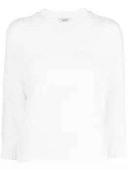 Peserico укороченный джемпер фактурной вязки, белый