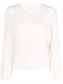 Peserico укороченный джемпер фактурной вязки, нейтральный цвет