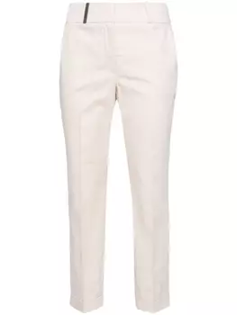 Peserico узкие брюки с нашивкой, нейтральный цвет