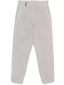 Peserico зауженные брюки из габардина, серый