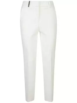 Peserico зауженные брюки с логотипом, белый