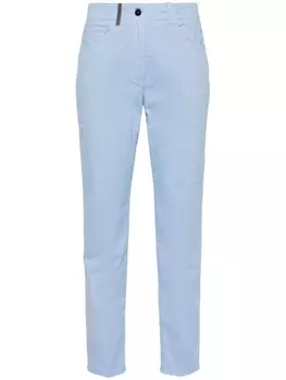 Peserico зауженные брюки со складками, синий