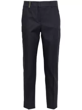 Peserico зауженные брюки со складками, синий