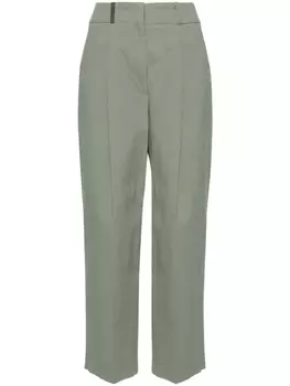 Peserico зауженные брюки со складками, зеленый