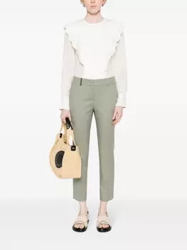 Peserico зауженные брюки со складками, зеленый