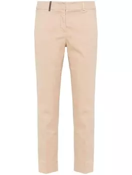 Peserico зауженные брюки строгого кроя, нейтральный цвет