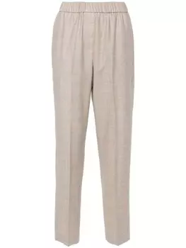 Peserico зауженные брюки в клетку, нейтральный цвет