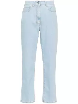 Peserico зауженные джинсы с нашивкой-логотипом, синий