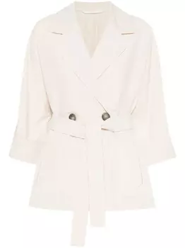 Peserico жакет с поясом, нейтральный
