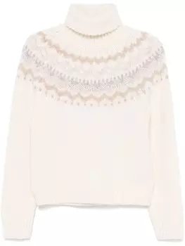 Peserico жаккардовый свитер с узором, серый