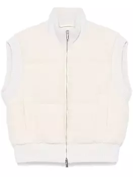 Peserico жилет из ткани букле, серый