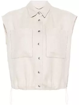 Peserico жилет с воротником, нейтральный цвет