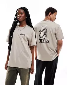 Песочная футболка с короткими рукавами и принтом на спине Dickies Lake oswego — эксклюзивно для Asos