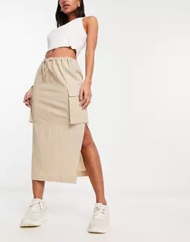 Песочная юбка карго миди ASOS