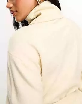 Песочное платье-джемпер миди с высоким воротником и завязкой на талии Threadbare Brooklyn