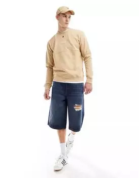 Песочный свитшот с круглым вырезом и логотипом Tommy Jeans