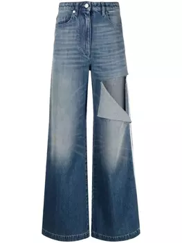 Peter Do широкие джинсы с прорезями, синий