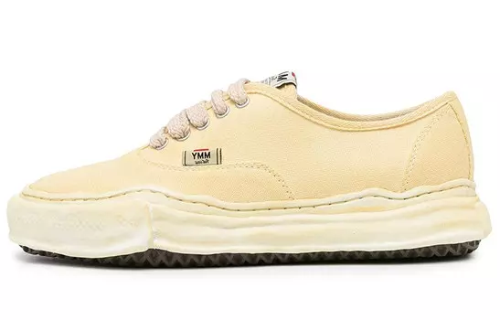 Peterson Стильные мужские кеды для скейтбординга с низким верхом желтоватого цвета Mihara Yasuhiro