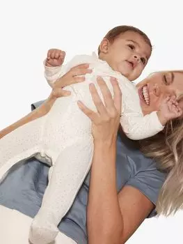 Petit Bateau Baby Starry Пижама из органического хлопка, Marshmallow/Enneige