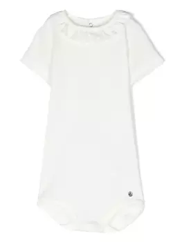 Petit Bateau боди с оборками, белый