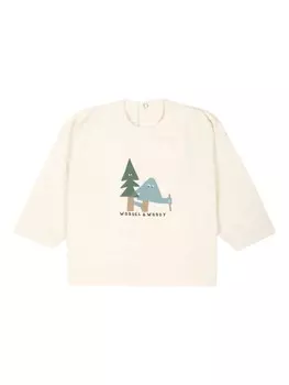 Petit Bateau футболка из органического хлопка с графическим принтом, нейтральный цвет