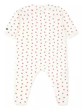 Petit Bateau комбинезон с сердечками, белый