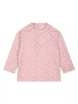 Petit Bateau плавательный костюм с цветочным принтом, розовый