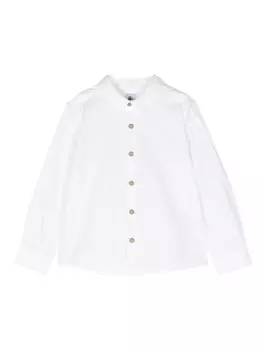 Petit Bateau рубашка с вышитым логотипом, белый