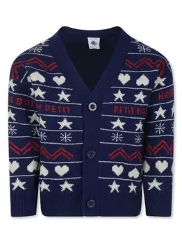 Petit Bateau жаккардовый кардиган, синий