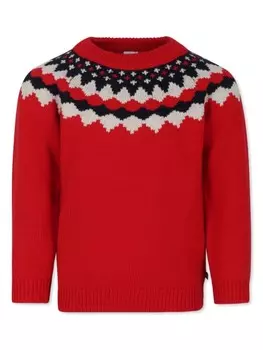 Petit Bateau жаккардовый свитер, красный