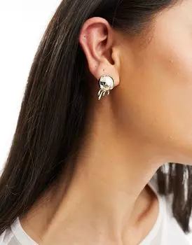 Petit Moments – Prince – Серьги-гвоздики из золота с жемчужиной и плавным эффектом