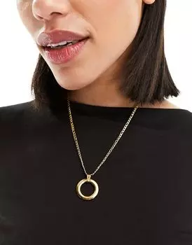 Petit Moments - Serena - Длинное колье из нержавеющей стали золотистого цвета с круглой подвеской