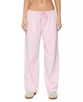 Петит Оливия Брюки свободного кроя в полоску Edikted, розовый